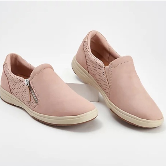 Earth Origins Elsie Pink Leather Slip On Casual Sneaker​​​ - Picture 1 of 11